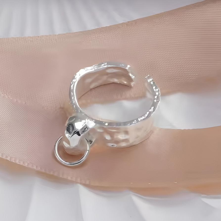 PANJBJ 925 Silver Frosting Geometry Ring for Women Wide Texture Versatile Handmade Ins Jewelry Gift