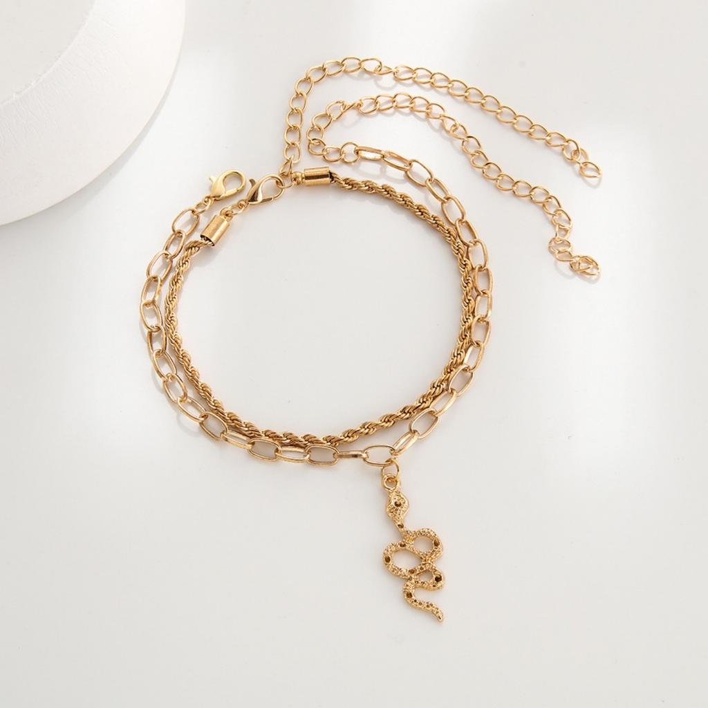 Rhinestone Foot Ornaments, Adjustable Anklet, Crystal Double Heart-shaped Anklet