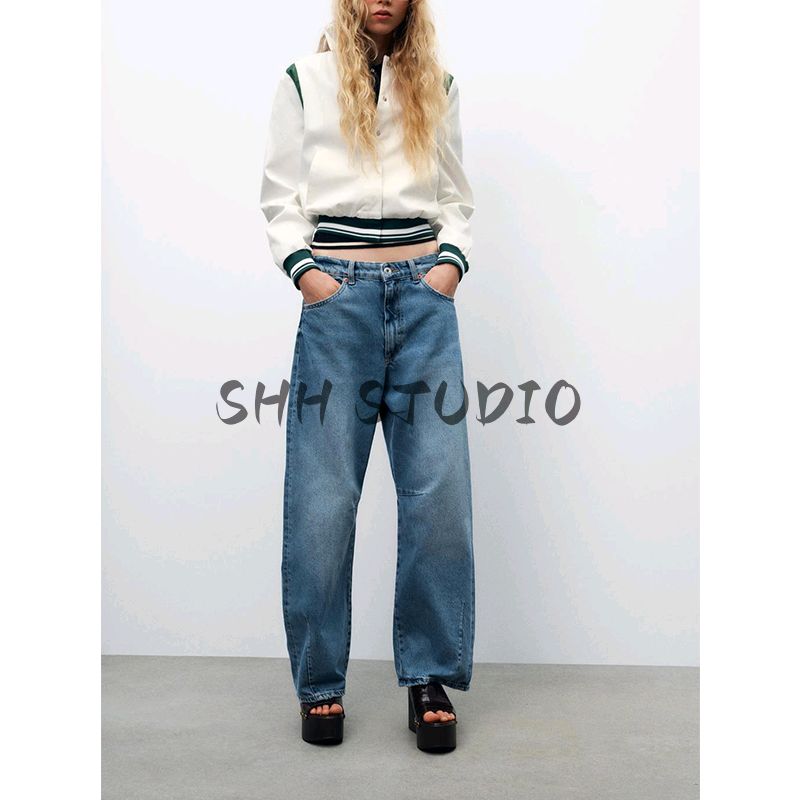 Spring New Women clothes Mid-Waist Balloon Version Baggy jeans 5575244 8727040 4730041