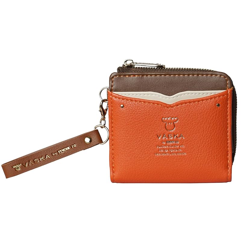 

[Mozu] VASKA wallet outside pocket lightweight compact Smaller coin purse L-shaped zipper Synthetic leather with strap elk nordic VS-0333 by Sylphy