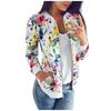 Retro Floraldruck Damen Jacke mit Reißverschluss Lässiger Mantel Oberbekleidung Tops