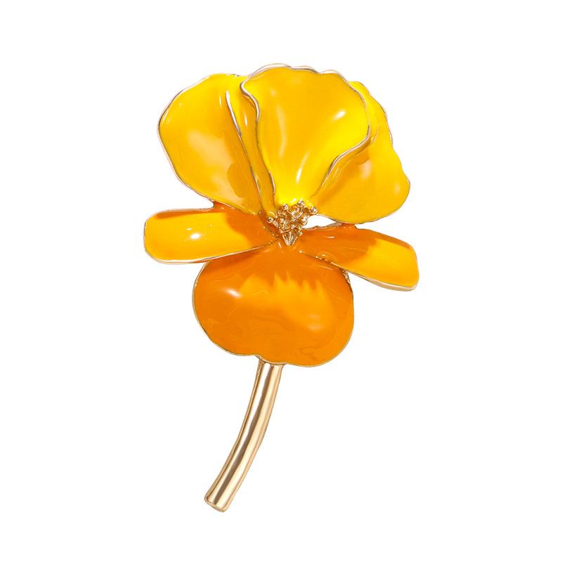 Enamel Craft Three-dimensional Painted Iris Fashion Retro Simple High-end Flower Brooch