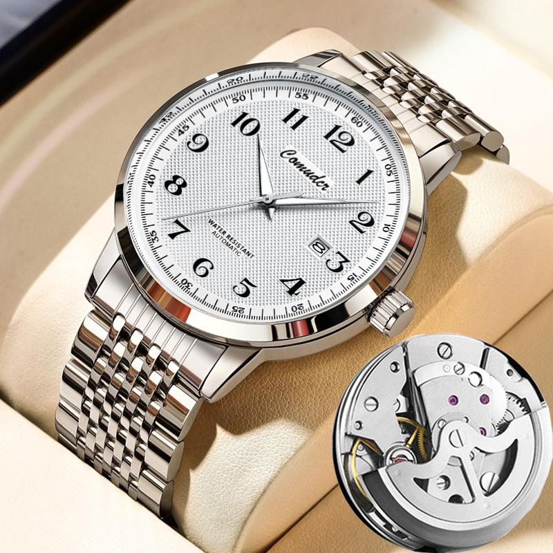 Hollow mechanical watch watch men s tide calendar old