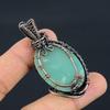 Green Chalcedony 999 Copper Wire Wrapped Pendant, Handmade Gemstone Pendant Jewelry, Gifts For Wife Brand New Pendant