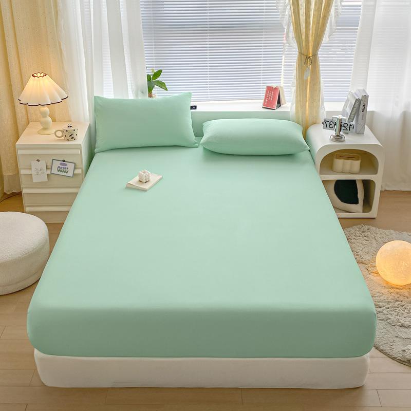 Pure Cotton Solid Color Single Product Fitted Sheet Bed Cover Dust Cover Bed Bag Protective Cover