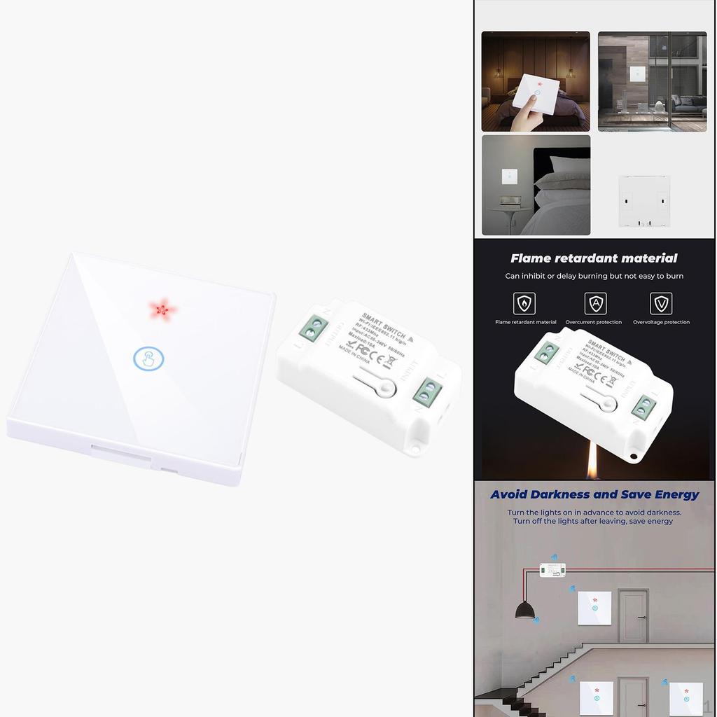 Touch Switch Connection 4 Modes Voice Control Scratch-Resistant Tempered for Home Bedroom Bed