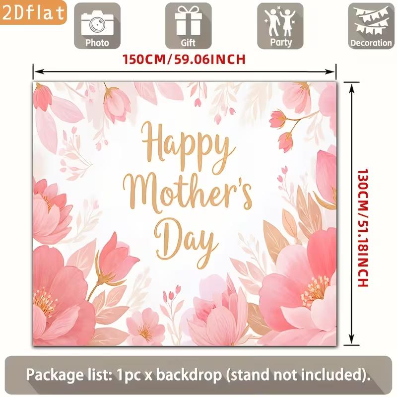 2D Happy Mother's Day Celebration Background, Soft Pink Flower Decor