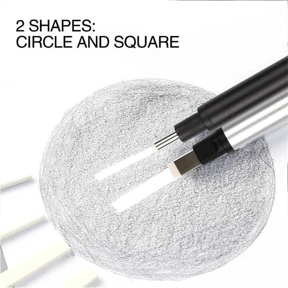 High Precision Mechanical Eraser Press Type Pencil Eraser Pen Shape Rubber  Art Supplies