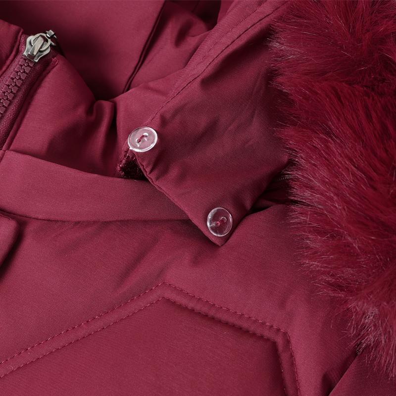 Plus Size Middle Age Women Winter Coats Hooded Faux Fur Collar Elegant Thick Warm Parkas Female Jackets