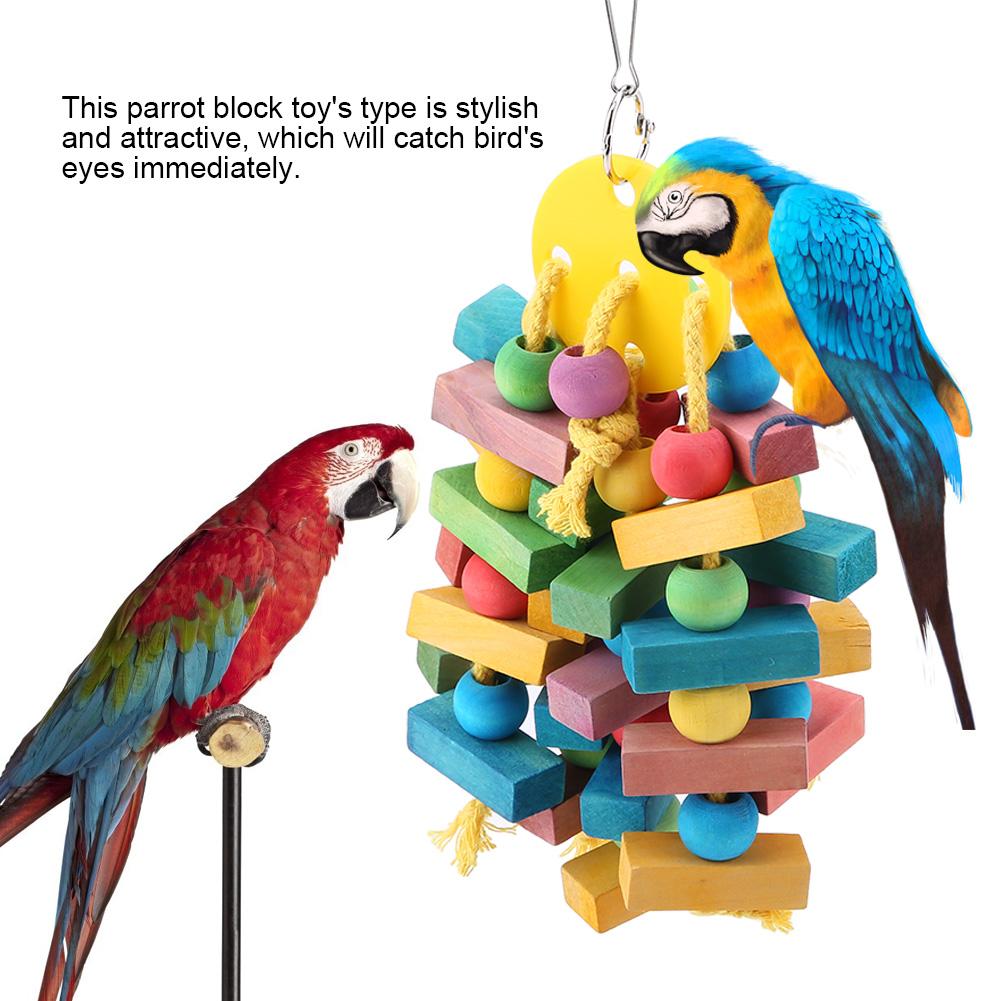 Parrot Toy Bird Toys Hanging Wooden Toy Parrot Swing Suitable for Parrots and Birds