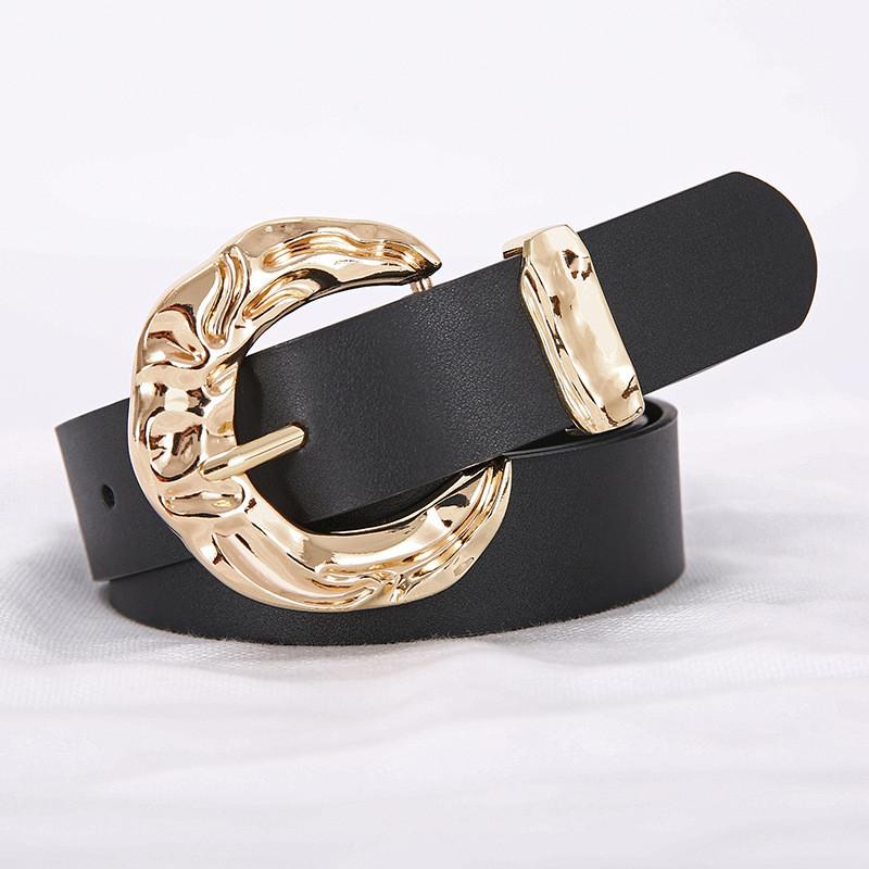 Fashion Faux Leather Waist Belt For Women With Metal Buckle Casual Dress Accessory