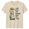 I Just Really Love Reading TShirt Bookworm Cat Birthday Gift For Him And Her