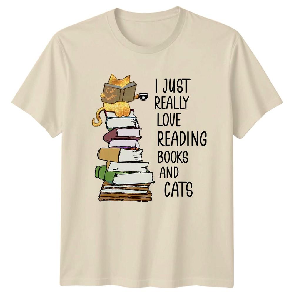 I Just Really Love Reading TShirt Bookworm Cat Birthday Gift For Him And Her