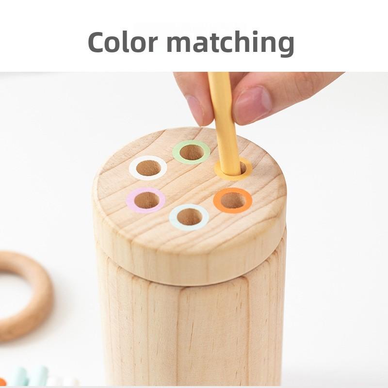 Color Wooden Take Balance Stick Game Children Puzzle Toy Set For Cognition Color