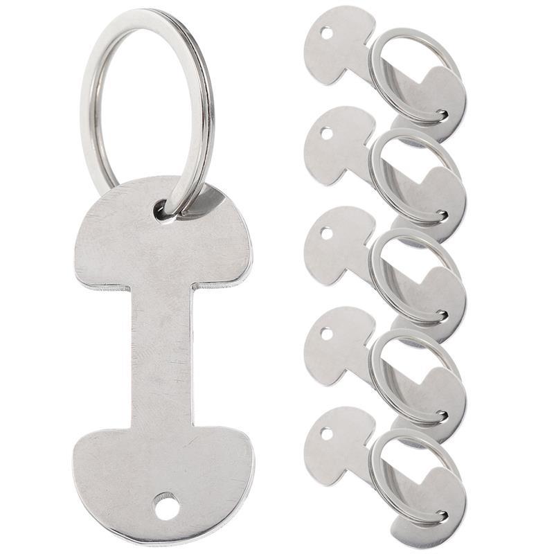 8pcs Key Ring Metal Shopping Trolley Tokens Convenient Trolley Tokens Trolley Tokens Keyring Shopping Cart Token Solver