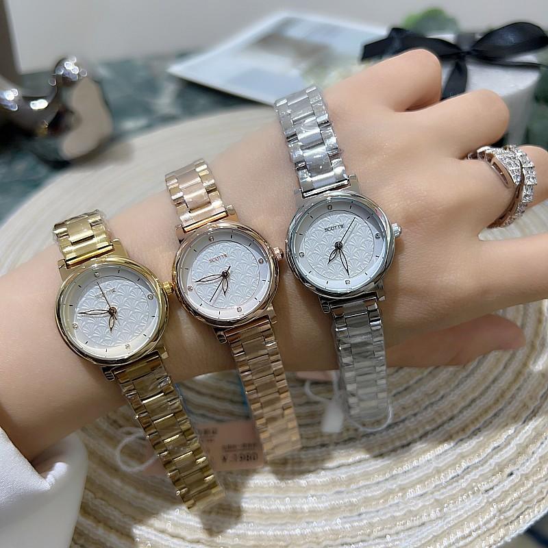 Round Style Fashion Watch Femininity Steel Belt Women'S Watch Light Luxury