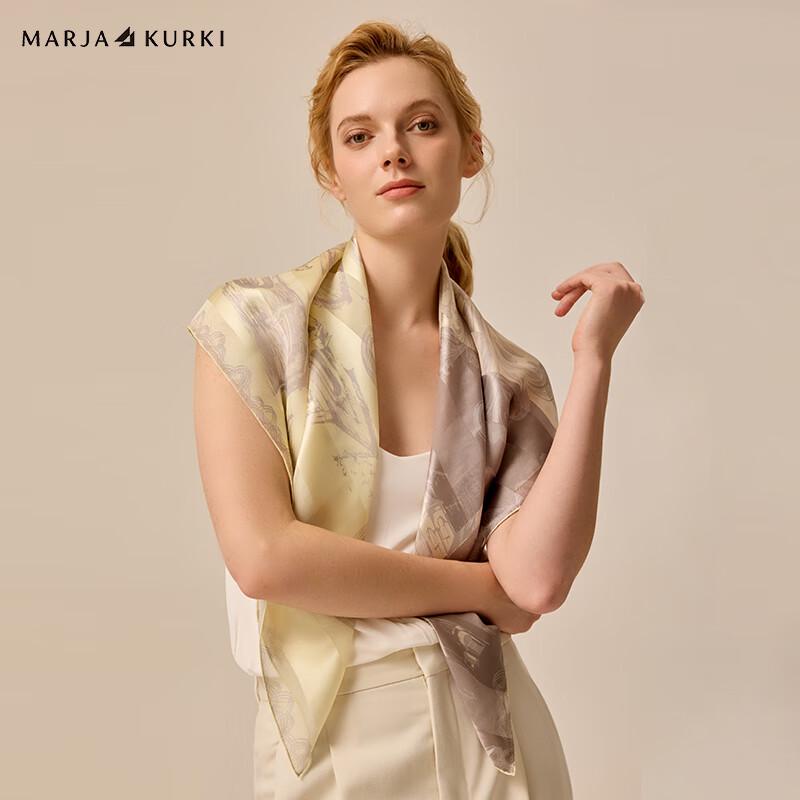 MARJA KURKI  Ancient Charm  Silk Square Scarf 90*90cm