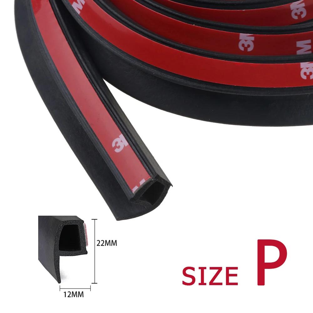Dichtungsstreifen für Autotüren in PZD-Form, EPDM-Gummi, Geräuschdämmung, Staubschutz, schalldichte Autodichtung, starker 3M-Kleber, 2 Meter