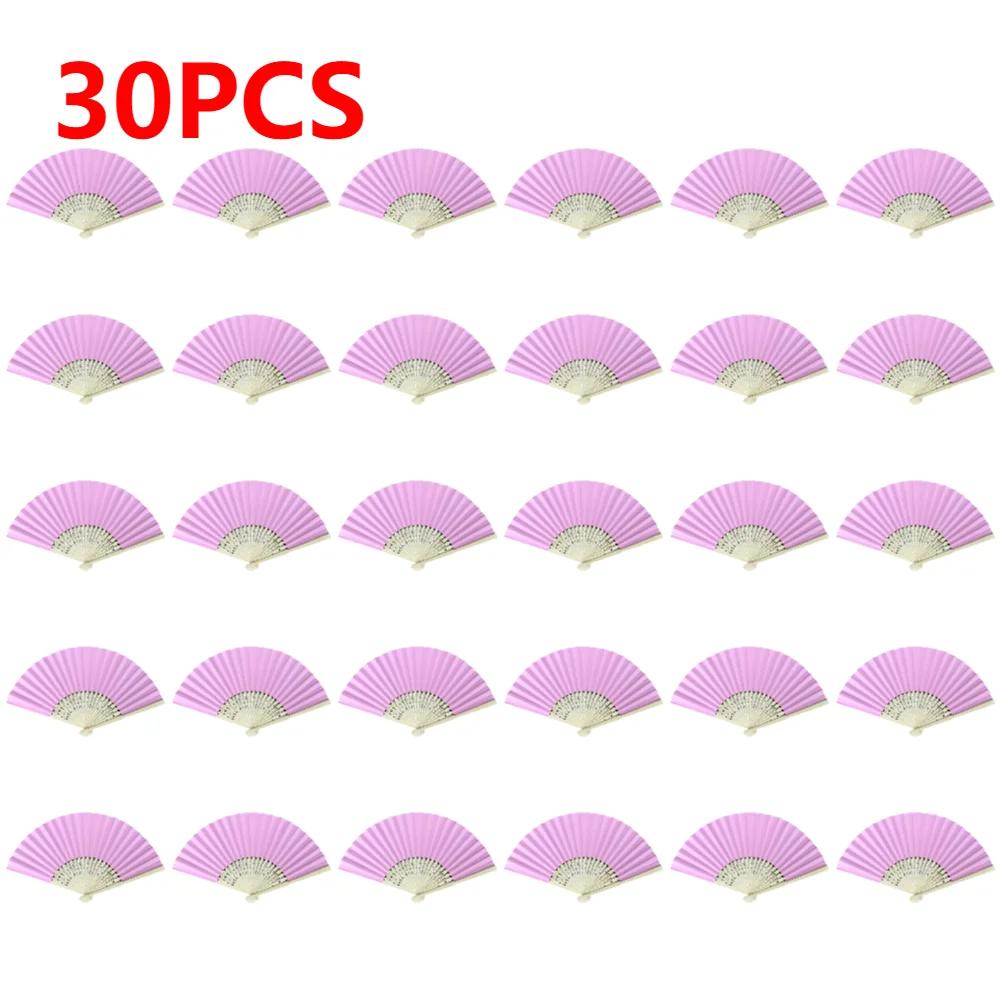 1-50pcs DIY Paper Bamboo Folding Fan Adults Children's Calligraphy Painting Practice Blank White Purple Folding Fan Wedding Gift