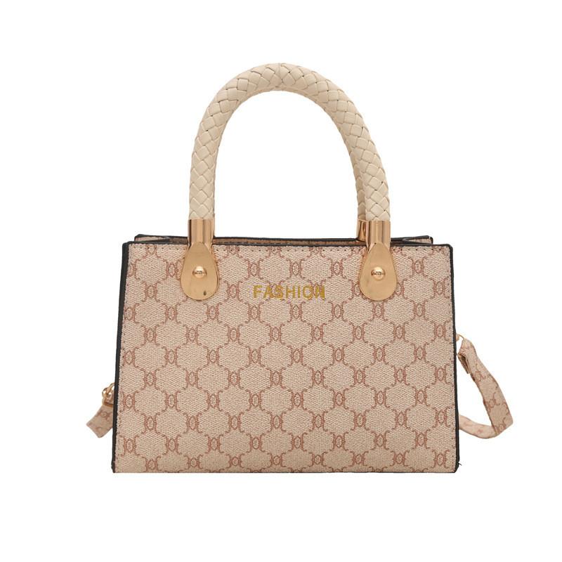 Chic White Plaid Handheld Small Square Bag For Women Stylish Winter Shoulder Purse белый