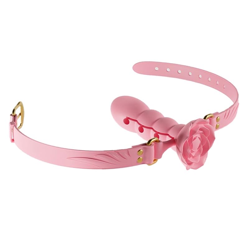 SM Adult Penis Gag Ball Forced Rose SM Beaded Gag SM Captive Adjustable Set Pink Gag, Gag, Opening, Shape, Training, Mouthpiece, Multi-Level Training,