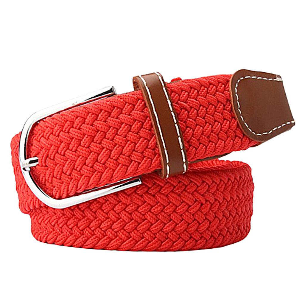 Men Women Knitted Canvas Belt Unisex Army Web Belt Waistbelt 105x3.3cm