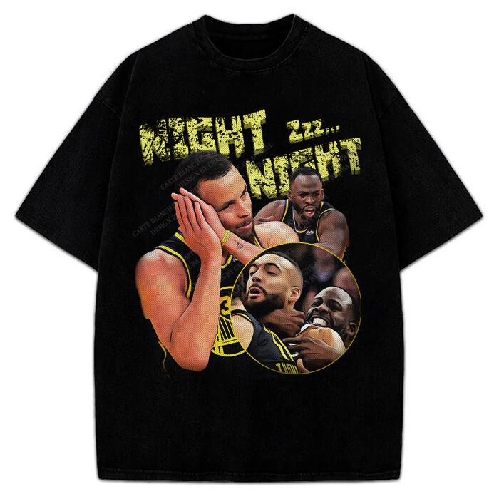 Stephen Curry Draymond Green Rudy Gobert Night Night Custom Design Graphic Tee L