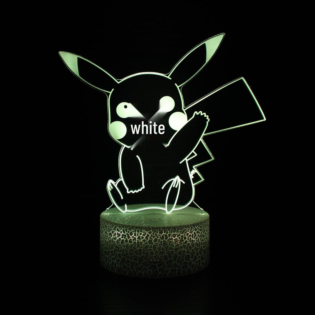 Pikachu 3D Night Light: Remote-Controlled, 7-Color Touch Desk Lamp Gift.