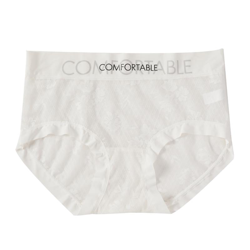Hollow Out Seamless Briefs Women's Panties Low-rise Solid Color Underwear