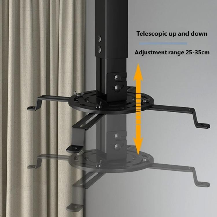 Universal Adjustable Projector Mount Ceiling Installation 25-35cm Extendable Height Metal Flexible Claws