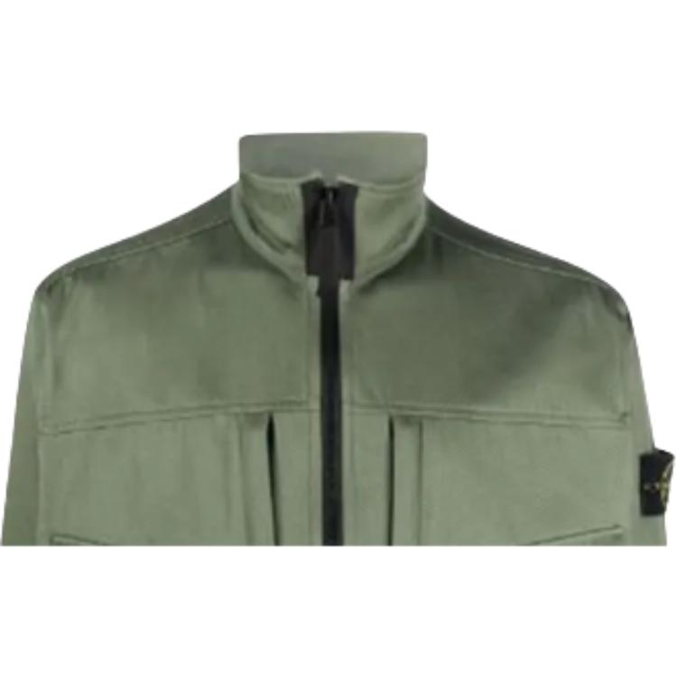 STONE ISLAND Compass Badge Zip-Up Jacket Green Men Outerwear 751510802-V0055