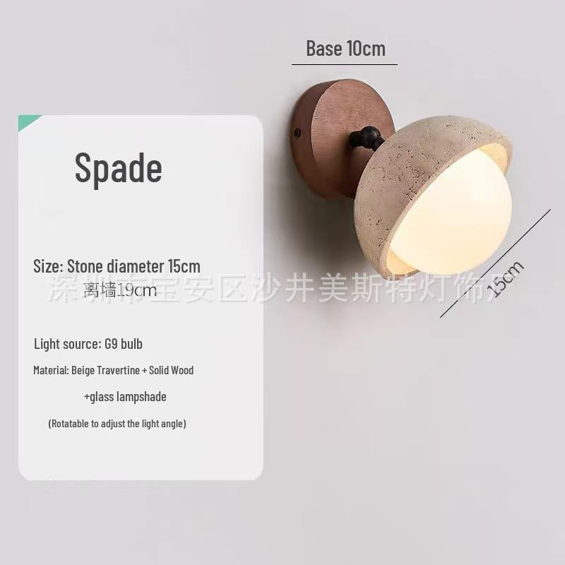 Wabi-Sabi Mid-Century Creme Wandlampe für Schlafzimmer oder Wohnzimmer