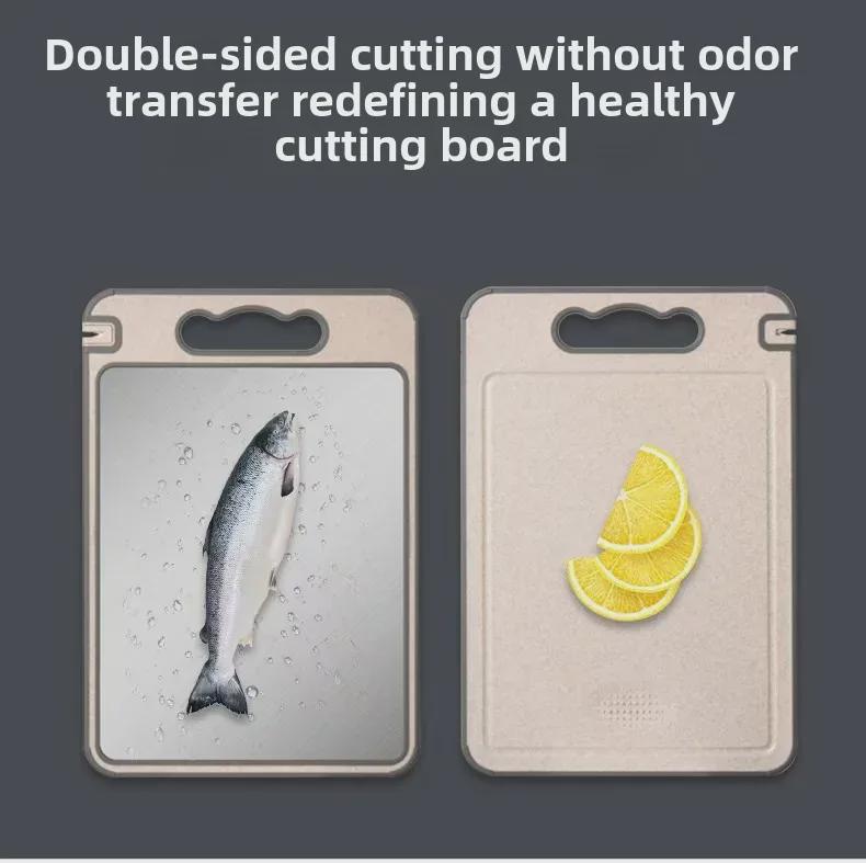 Diamond Pattern Double-Sided Kitchen Cutting Board with Stainless Steel Surface