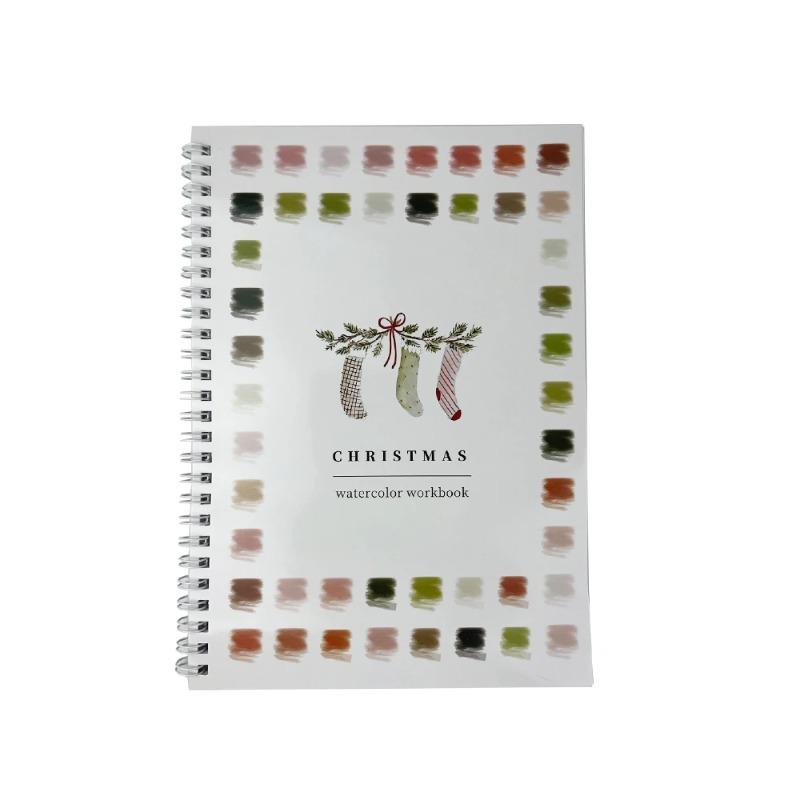 Watercolor Painting Kit with Paint Brushes and 12 Colors of Paint Spiral-Bound Pages Water Coloring Books Art Draw Sketch Books