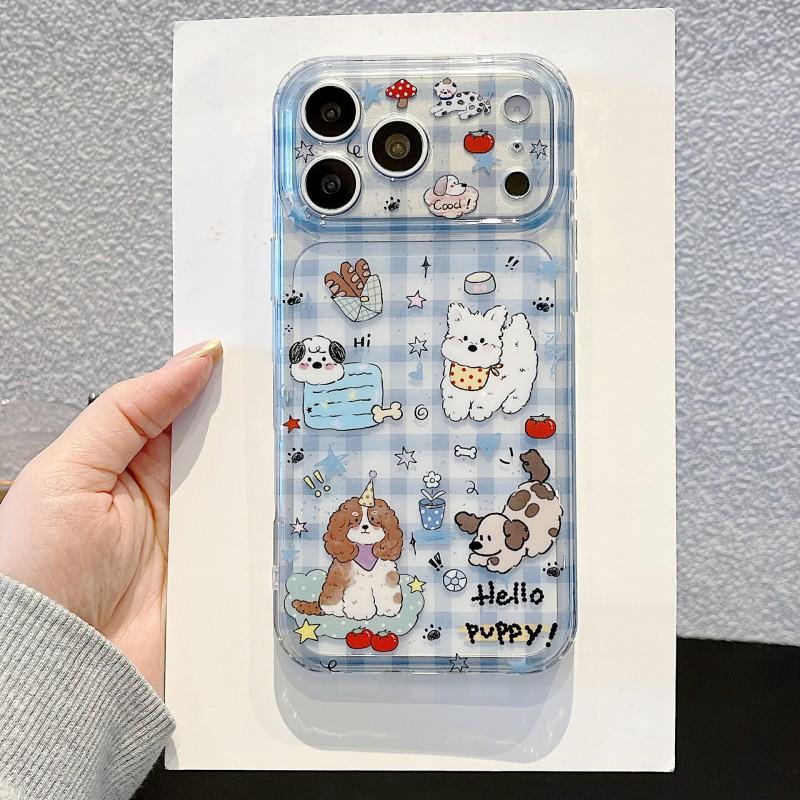 

Double Sided IMD Cute Checkered Dog Suitable IPhone 17 Promax Phone Case Apple 16 Protective Anti Fall iPhone 17 PROMAX