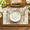 Pink Daisy Leaf Spring Placemats Set of 4, 12x18 Inch Seasonal Summer Holiday Pastoral Table Mats for Party Kitchen Dining Decoration
