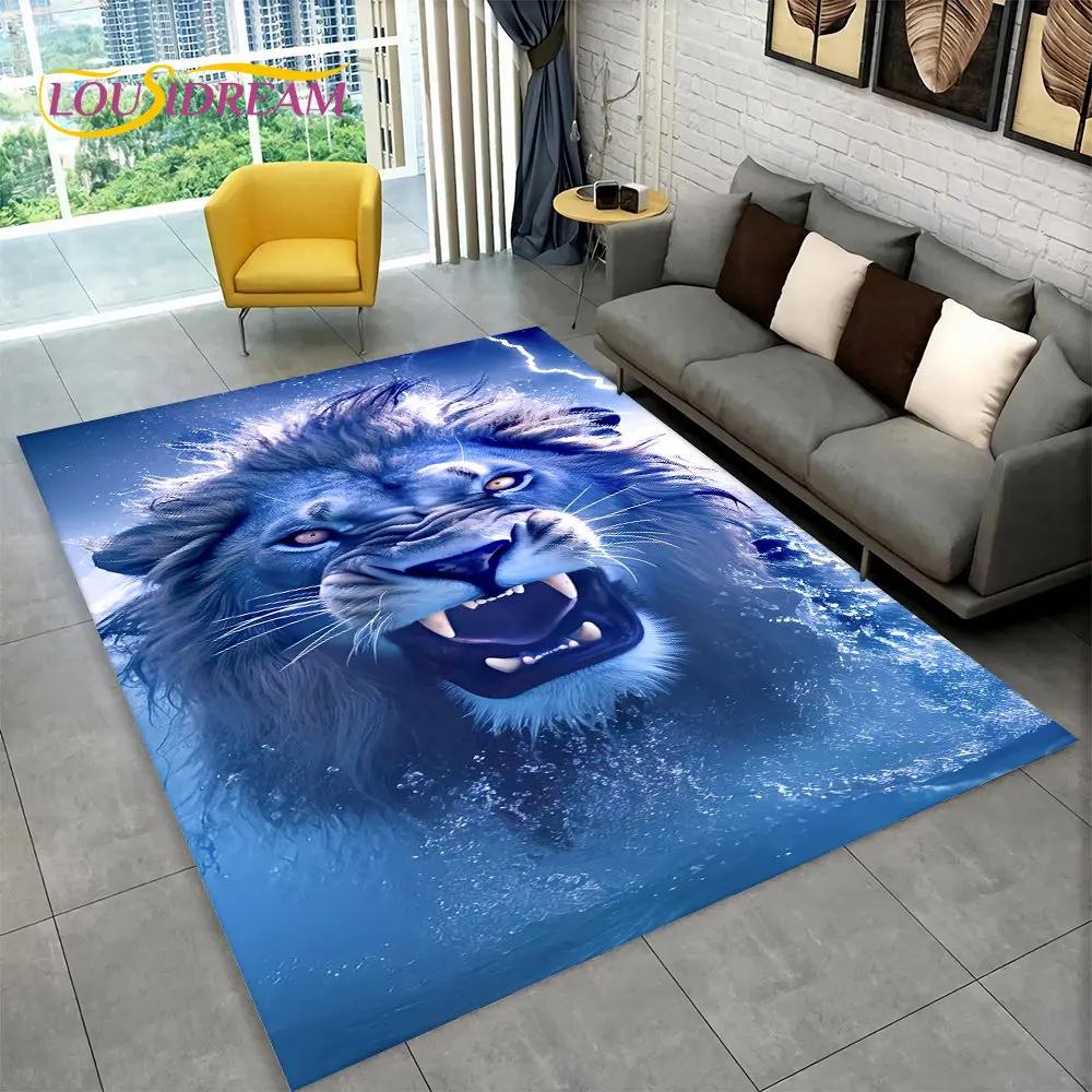 

New Dream Lion Animal 3D Area Rug Large,Carpet Rug for Living Room Bedroom Sofa Doormat Decoration,Kid Play Non-slip Floor Mat 60x90cm