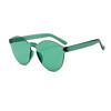 Fashion Rimless Transparent Sunglasses UV400 Oval Frameless Sun Glasses Vintage Red Pink Blue Yellow Orange Eyewear Gafas De Sol