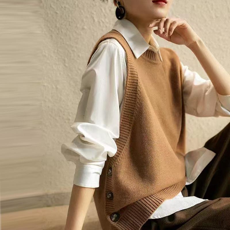 Autumn 2025 Women s Sleeveless Knit Vest - Loose Round Neck Sweater Shawl Top for Versatile Outerwear 3XL