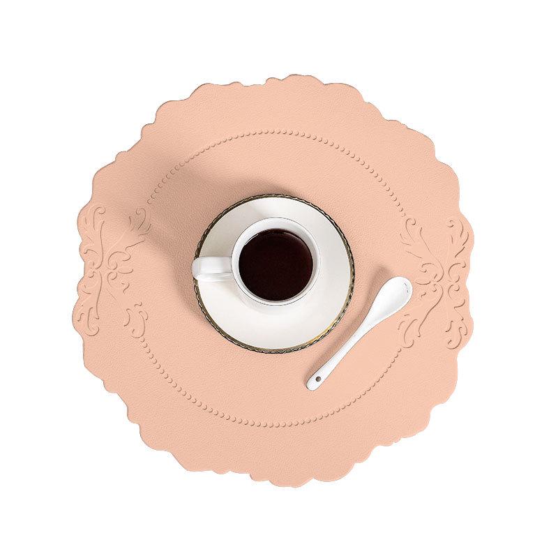 Retro European-Style Leather Placemat, Heat-Resistant, Waterproof & Oil-Proof Nordic Mat