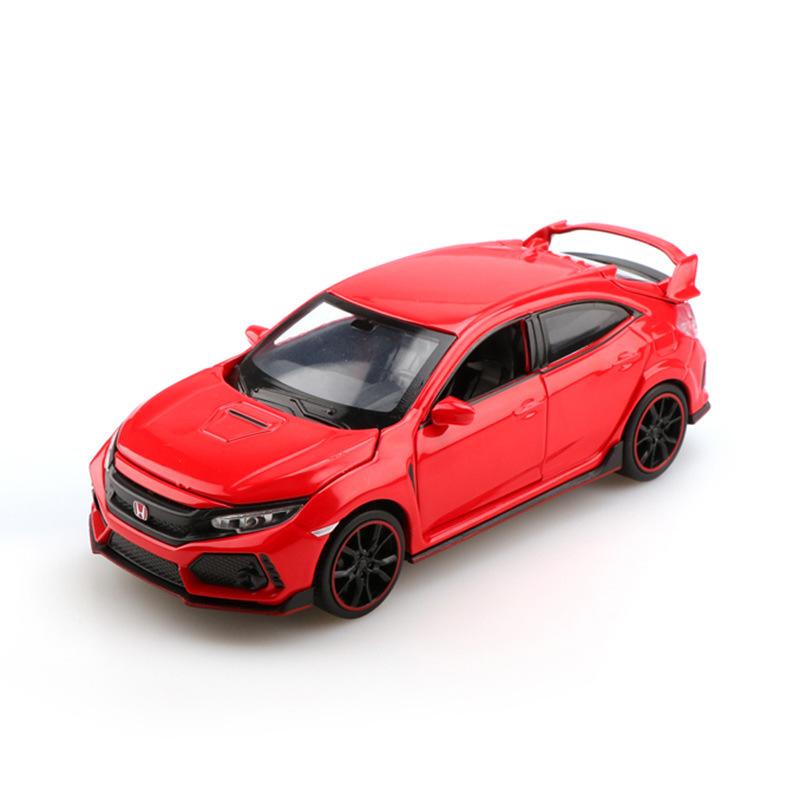 

Масштаб 1/32 Honda TYPE-R Литая модель автомобиля из сплава Игрушка с Звуком и Светом Транспортные средства Украшение Игрушки для Детей Подарок красный