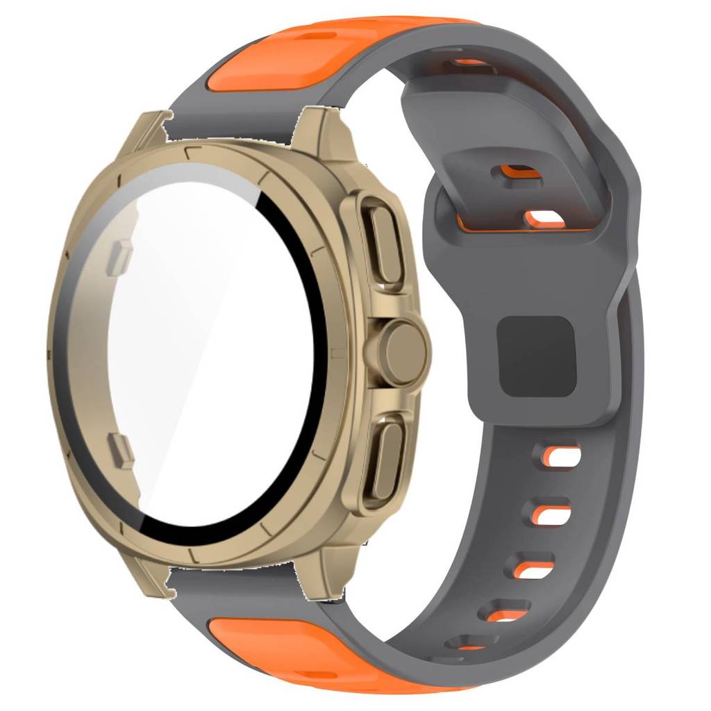 Silicone Band +Tempered Glass Case For Samsung Watch 7 40mm 44mm Strap Protector Cover For Samsung Galaxy Watch 7 44mm 40mm