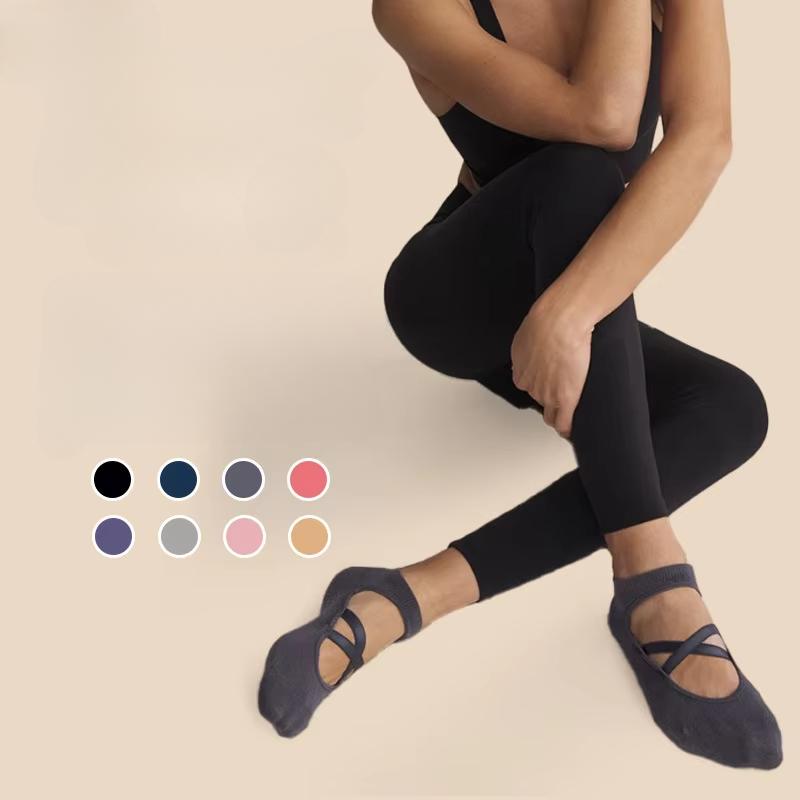 1pair Fashion Yoga Socks Anti Slip Women Professional Pilates Socks Cotton Dance Floor Trampoline Aerobics Fitness Sports Socks