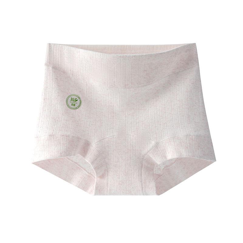 Plus Size Women's Spring and Autumn Pure Cotton Antibacterial Extended Crotch Color Cotton Breathable Mid Waist Briefs