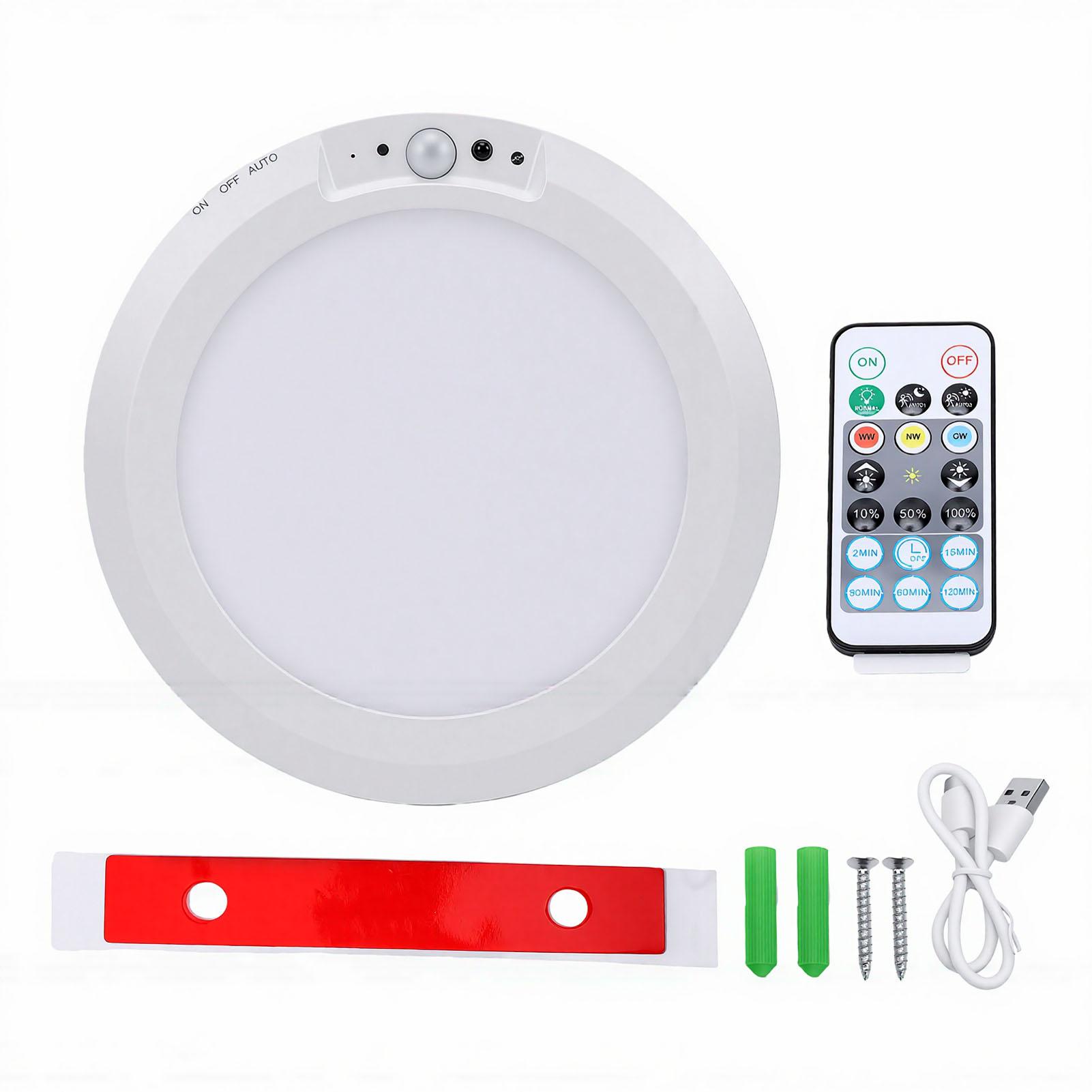 Motion Sensor Ceiling Light Rechargeable Type C Cordless Flush Mount Motion Ceiling Light for Outdoor