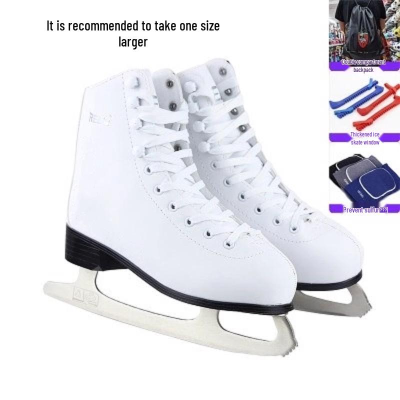 

Белые коньки из ПВХ с меховой подкладкой для фигурного катания 37