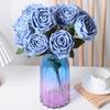 10 Heads Artificial Rose Flower Realistic Faux Silk Long Stem Rose Bouquet