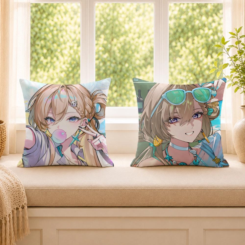 Lynae Wwuthering Waves Cushion Cover Wrinkleresistant Short Plush Pillow Case Breathable Machinewashable