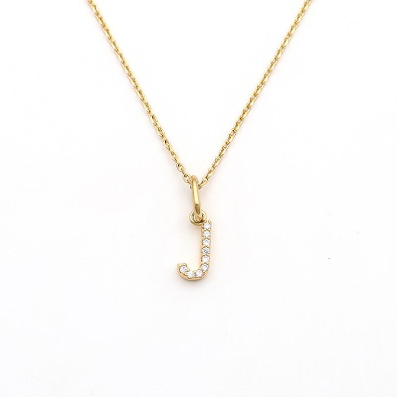 Jewelry Stainless Steel Full Diamond 26 English Letters Pendant Necklace Female Niche High-End Sense Collarbone Chain Does Not Fade