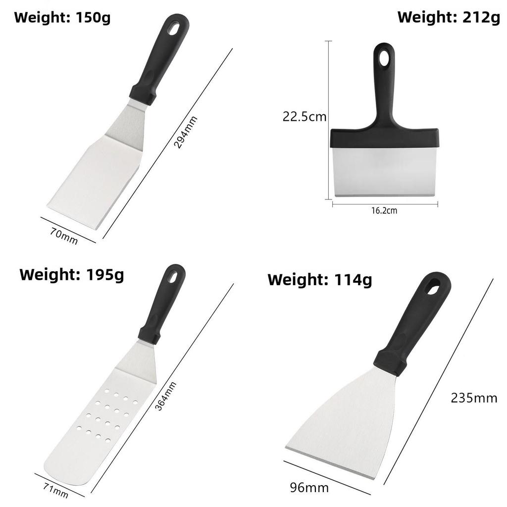 Stainless Steel Steak And Pancake Spatula With Long Handle For Home Kitchen Cooking